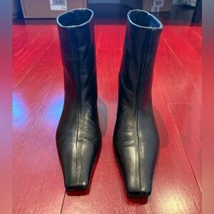 KHAITE Arizona Black Ankle Boots